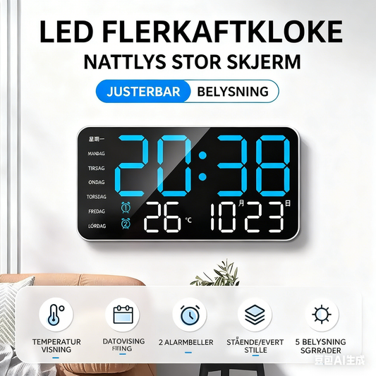 📢📢50% OFF !! ⏰Multifunctional decorative LED digital wall clock，The limitless digital clock for the modern UK home