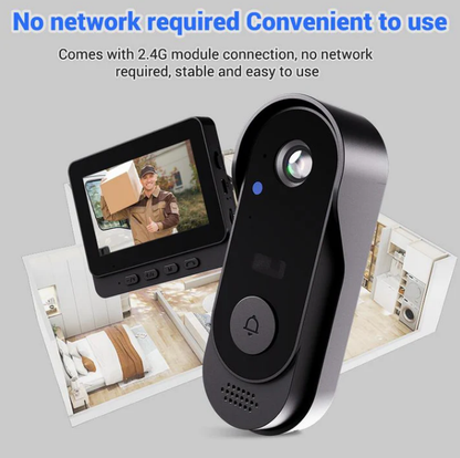 50% OFF NOW ! 🔥Wireless doorbell camera: 1080P, 170° angle, 4.3-inch screen, IPX65 outdoor waterproof, night vision