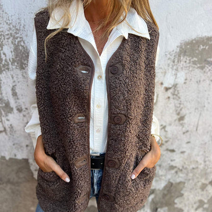 🔥Last Day 70% OFF🔥👚Women's Fall Button Down Short Warm Vest