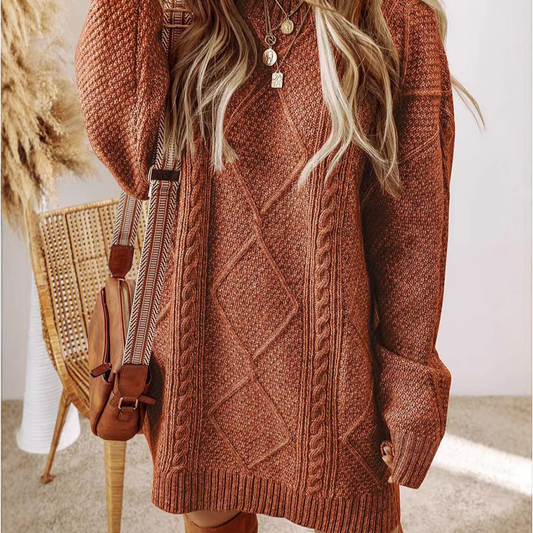 🎁2026 New Arrivals 50% OFF💥Trendy Cable-Knit Loose-Fit Sweater Dress