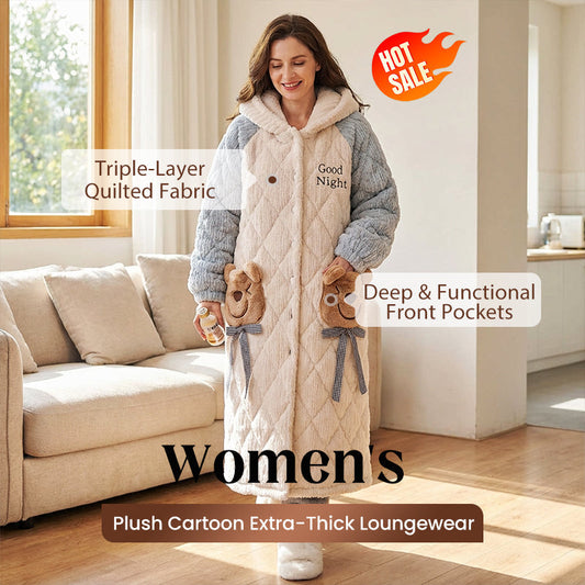 Women's Plush Cartoon Extra-Thick Loungewear