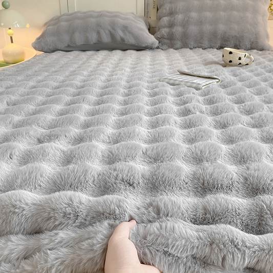 Plush Thickened Fitted Sheet