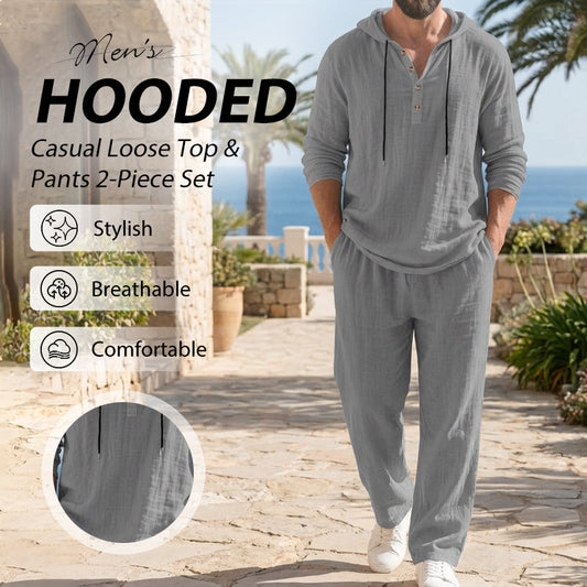 ⏳Time-Limited Special⏰Men's Hooded Casual Loose Top & Pants 2-Piece Set