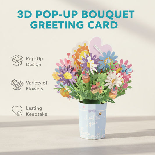 💖3D Pop-Up Bouquet Greeting Card