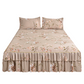 3-Piece Floral Ruffled Bed Skirt Set