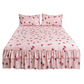 3-Piece Floral Ruffled Bed Skirt Set