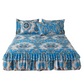3-Piece Floral Ruffled Bed Skirt Set