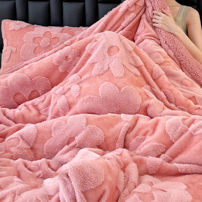 🔥Double-Layer Plush Jacquard Blanket