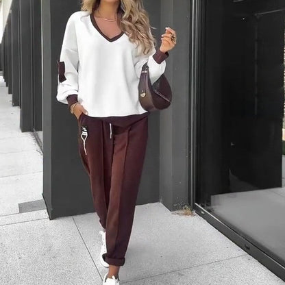 🎁2026 New Arrivals 50% OFF💥Color-Block Pullover Hoodie & Jogger Pants Set